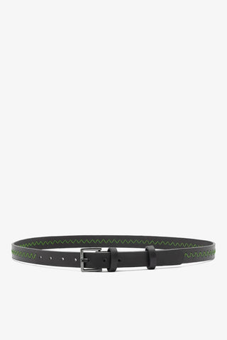 Jonathan Cohen by L.: Cinto Zig Zag Verde e Couro Preto Clothing Larroudé x Jonathan Cohen