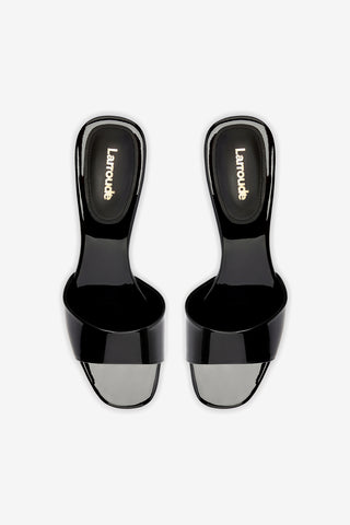 Mule Greta Couro Verniz Preto