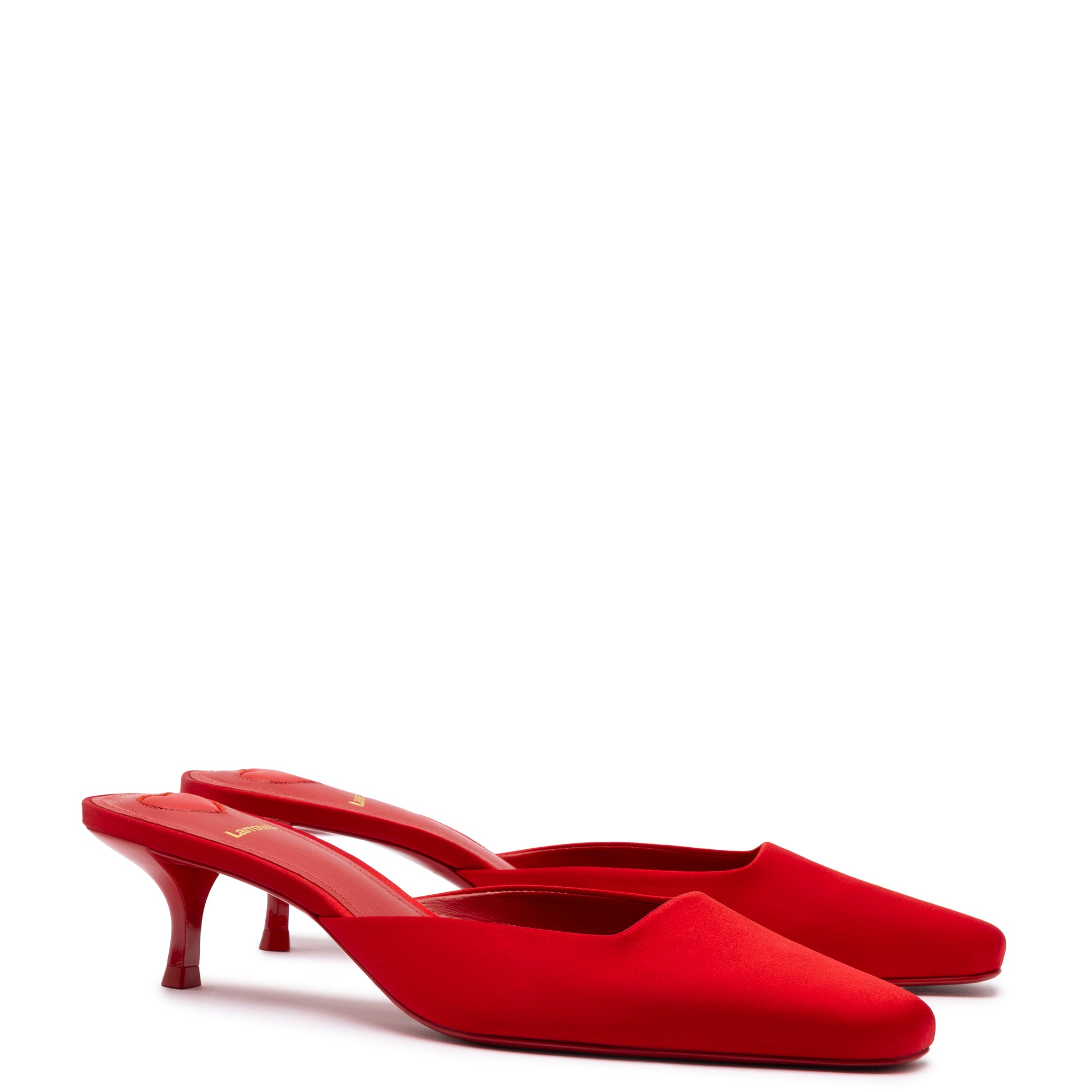 Amal Mule In Cherry Satin