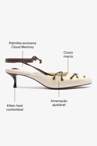 Mule Amarração Amal Couro Off White