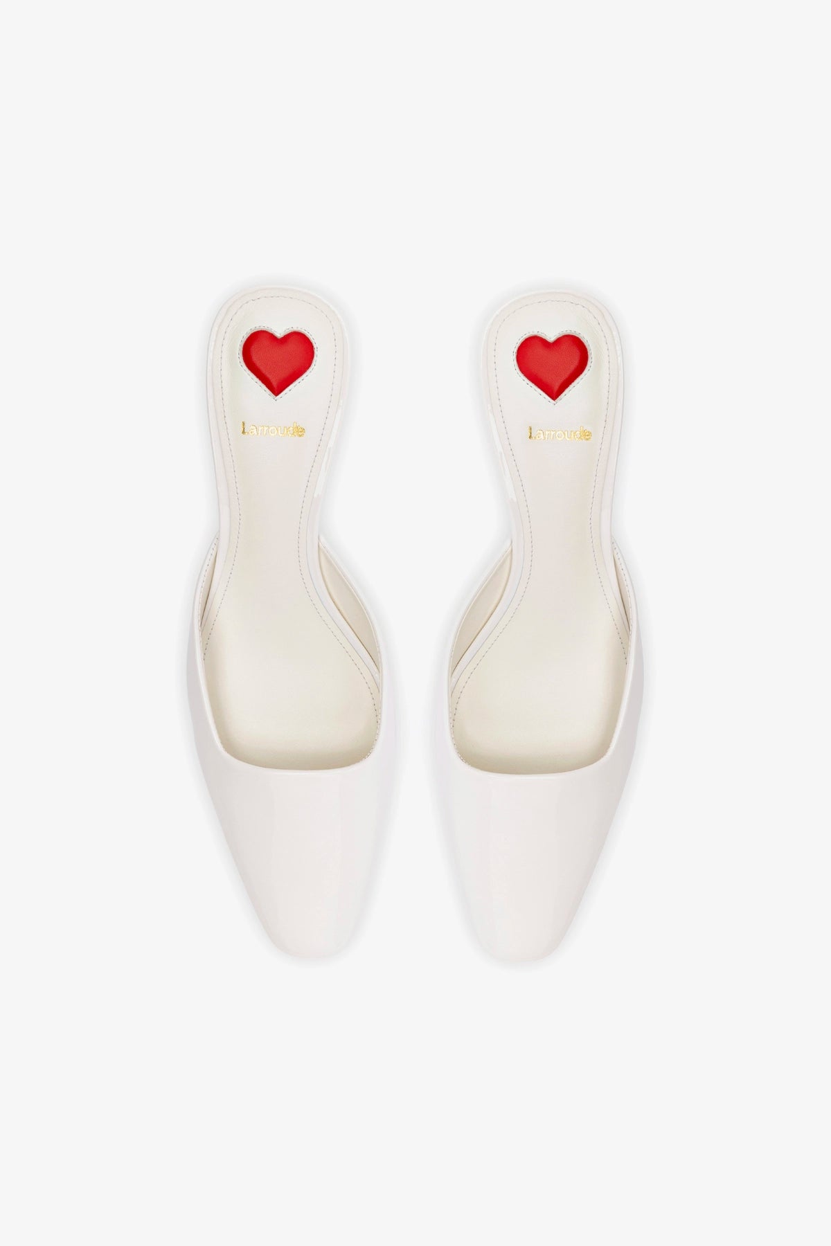 Amal Mule In White Patent Leather