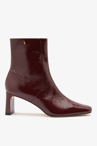 Bota Alexis Couro Verniz Bordô Boot Larroudé