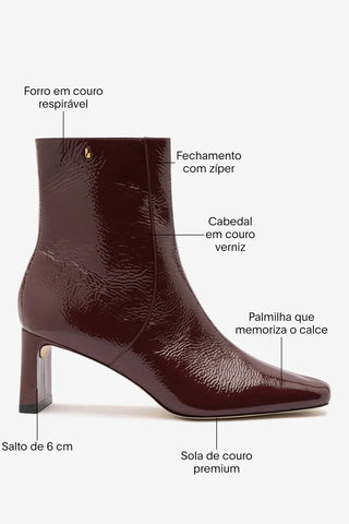 Bota Alexis Couro Verniz BordÃ´ ABC
