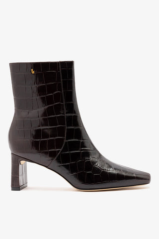 Bota Alexis Couro Croco Marrom