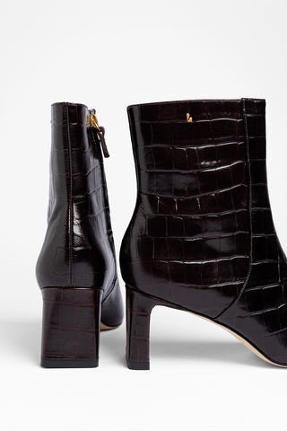 Bota Alexis Couro Croco Marrom