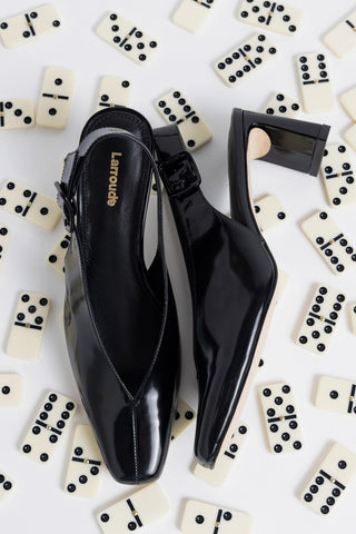 Slingback Katie Couro Preto