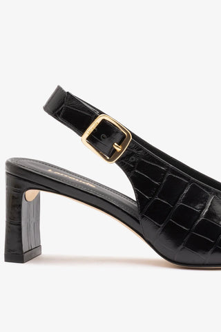 Katie Pump Black Crocodile-Embossed Patent