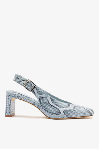 Slingback Katie Couro Cobra Azul Pump Larroudé