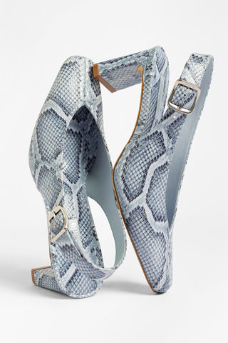 Slingback Katie Couro Cobra Azul Pump Larroudé