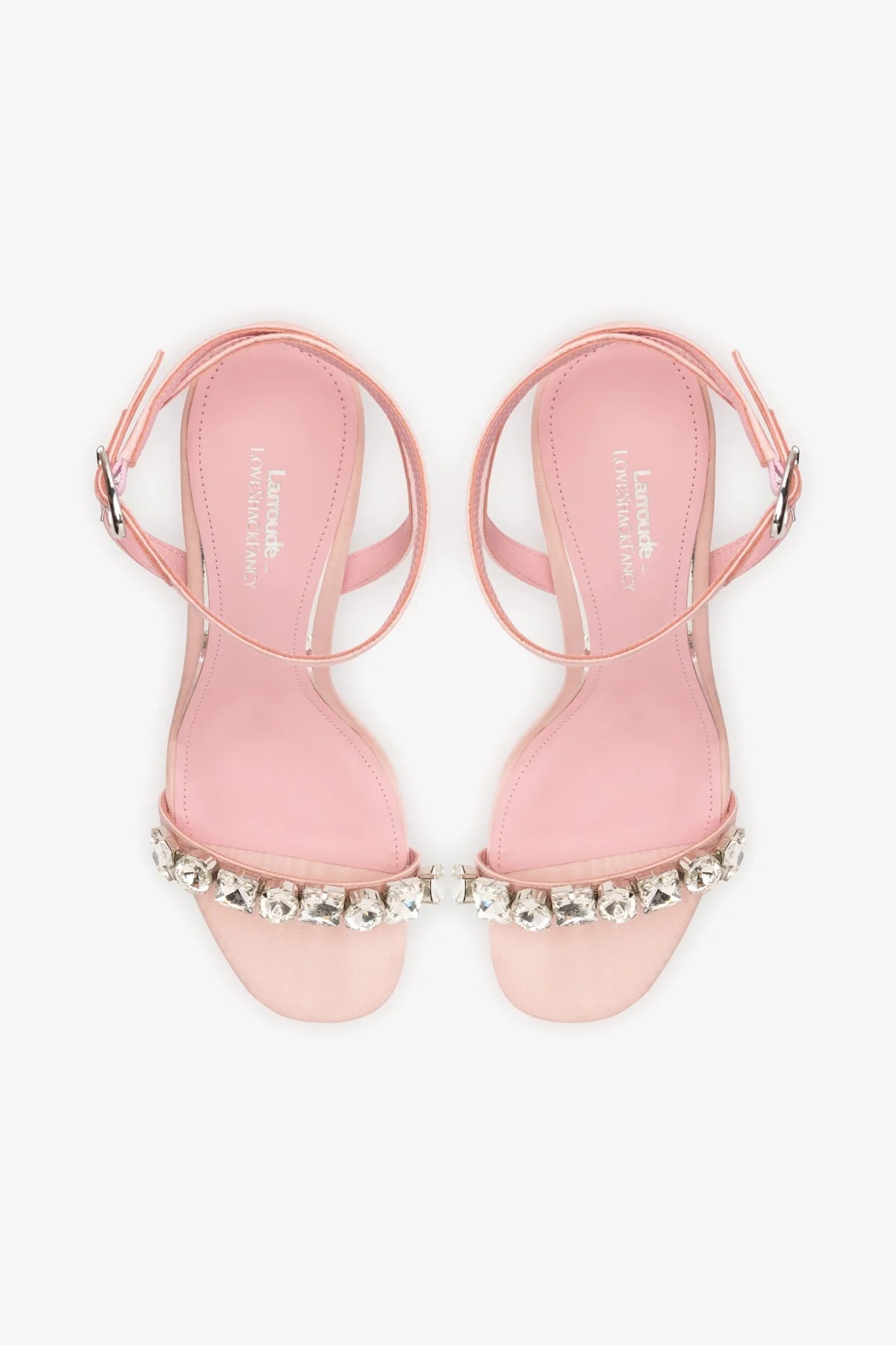 Larroudé for LoveShackFancy Calypso Sandal In Pink Fabric