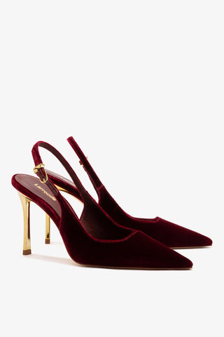 Slingback Kaitlan Veludo Vinho