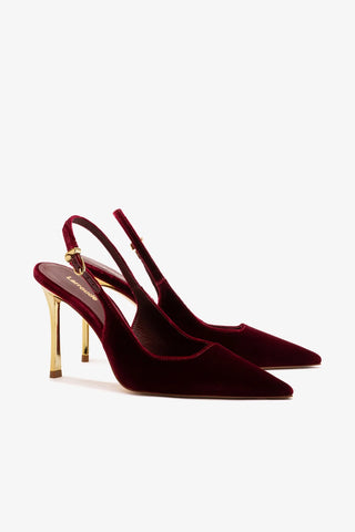 Slingback Kaitlan Veludo Vinho