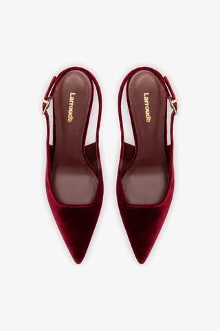 Slingback Kaitlan Veludo Vinho