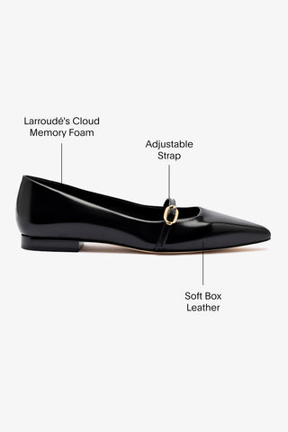 Irene Flat In Black Leather