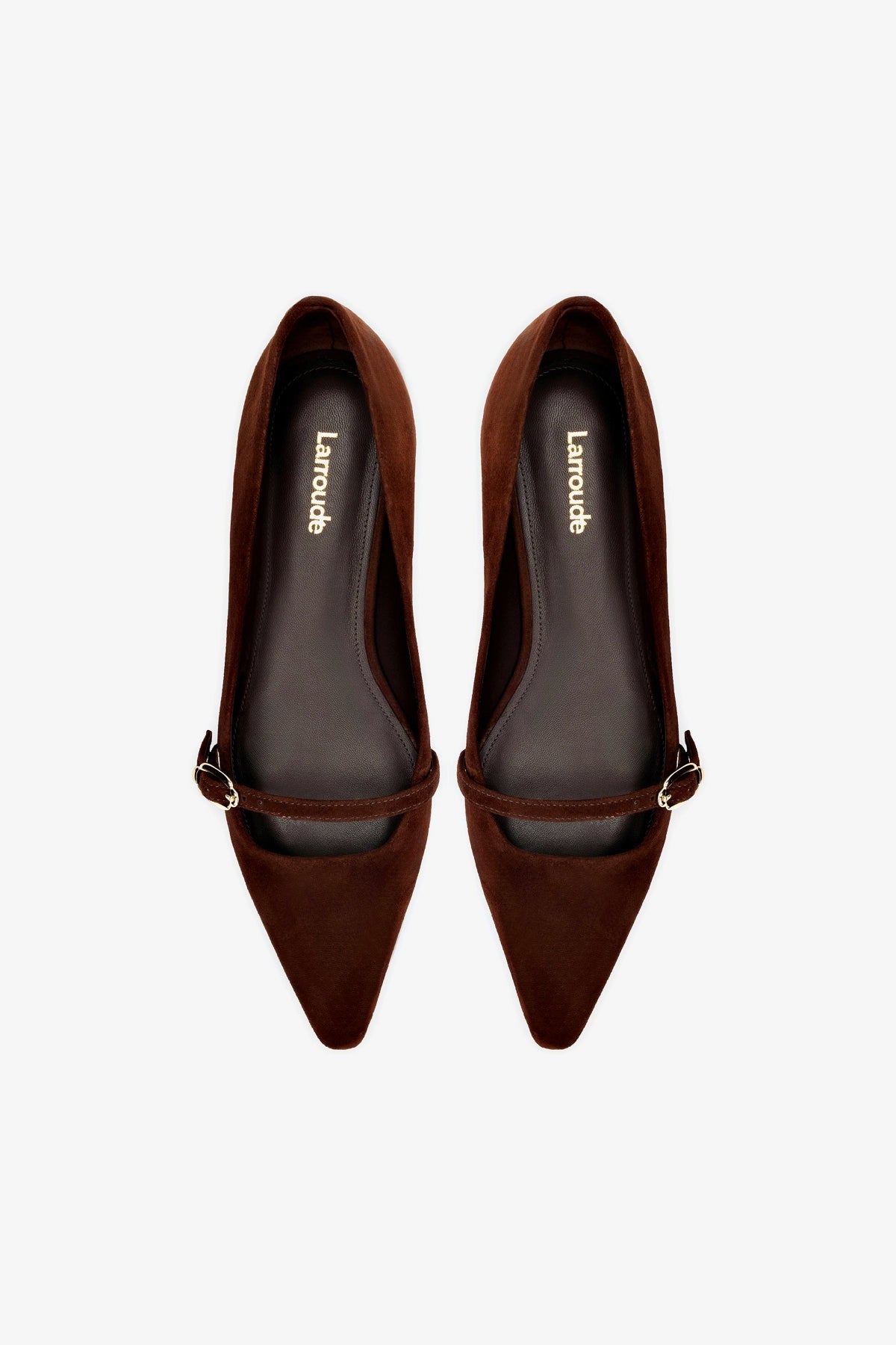 Irene Flat In Brown Suede