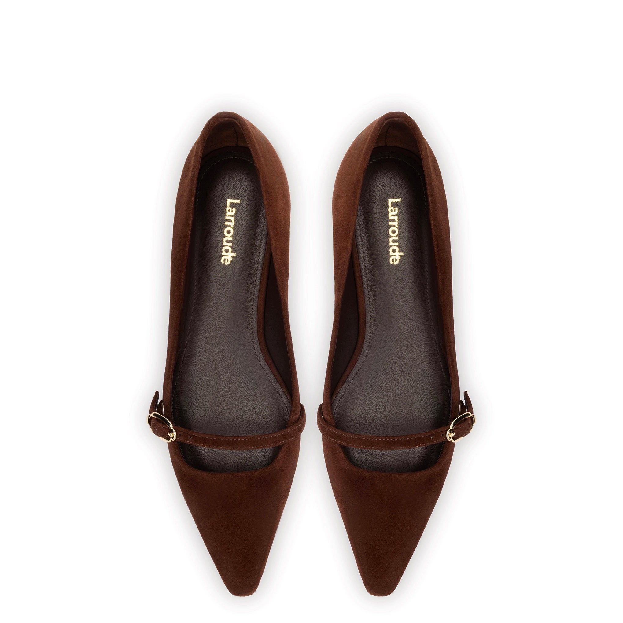 Irene Flat In Brown Suede