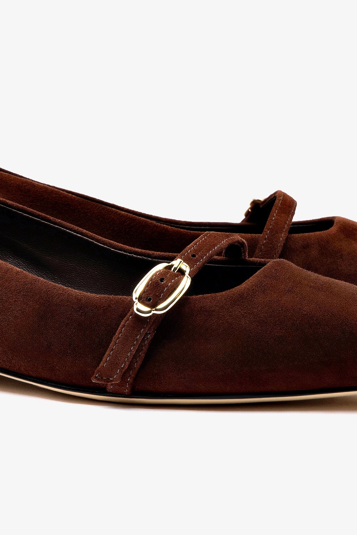 Irene Flat In Brown Suede