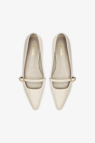 Irene Flat In Mushroom Grey Leather