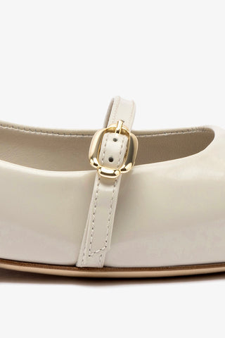 Irene Flat In Mushroom Grey Leather