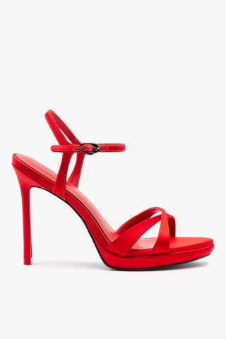 Sandália Angelina Cetim Vermelho Womens - Shoes - Sandals Larroudé