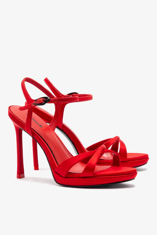 Sandália Angelina Cetim Vermelho Womens - Shoes - Sandals Larroudé