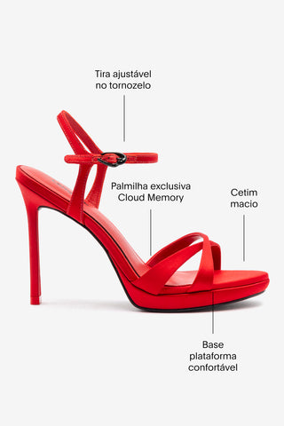 Sandália Angelina Cetim Vermelho
