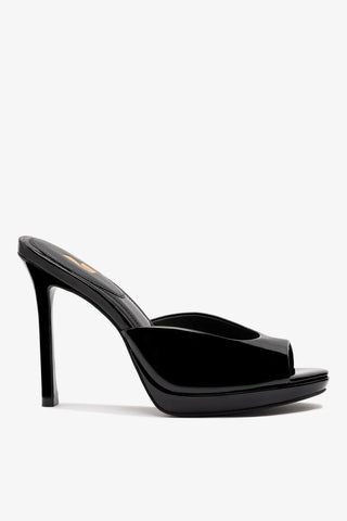 Mule Plataforma Jasmine Couro Verniz Preto Mule Larroudé