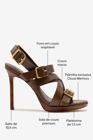 Sandália Patti Couro Marrom Womens - Shoes - Sandals Larroudé