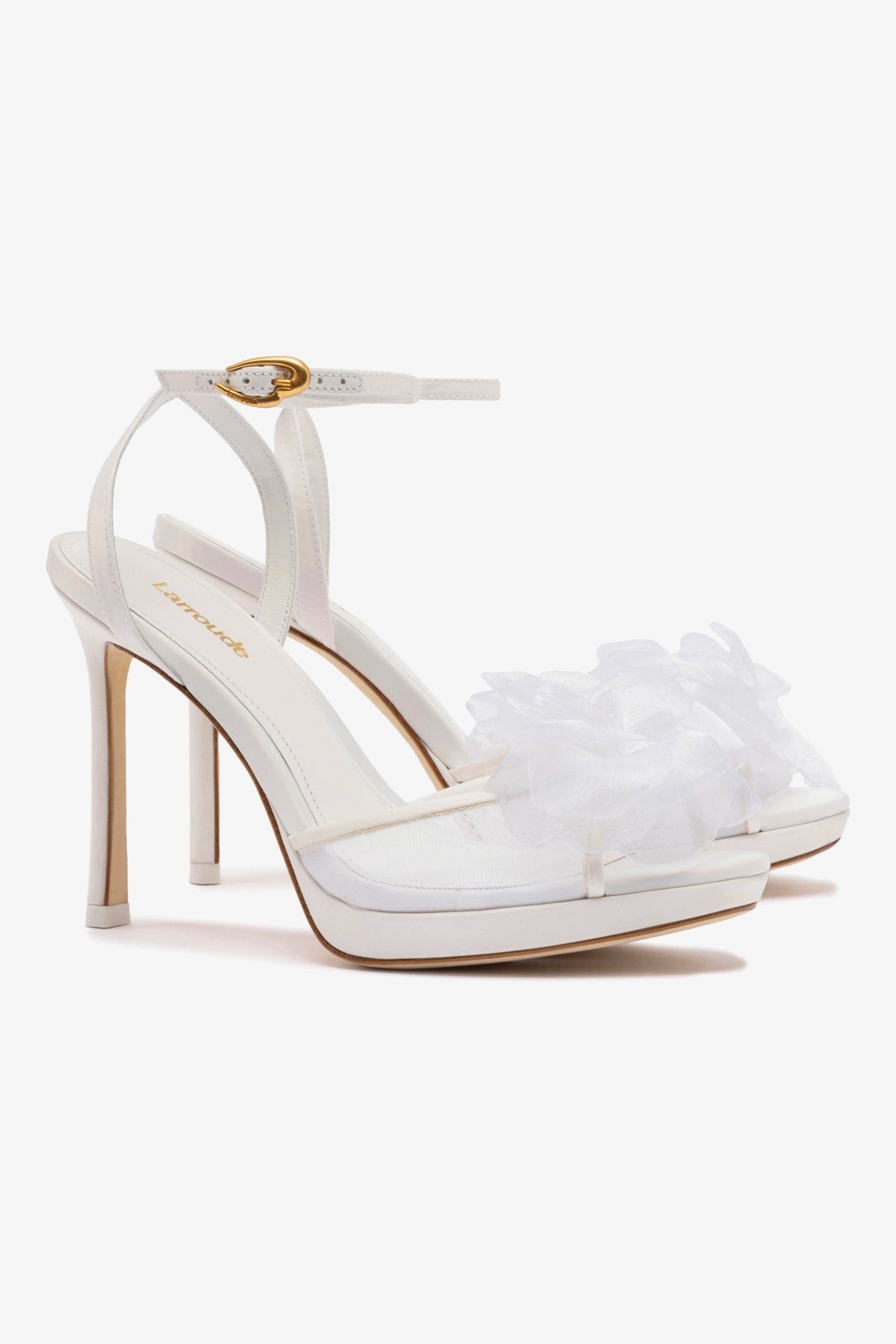 Salma Platform Sandal In White Satin