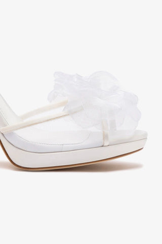 Salma Platform Sandal In White Satin