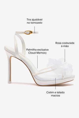 Salma Platform Sandal In White Satin