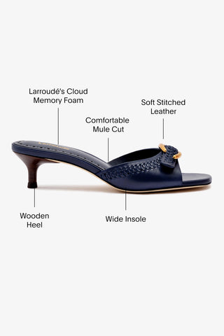 Verona Mule In Navy Leather