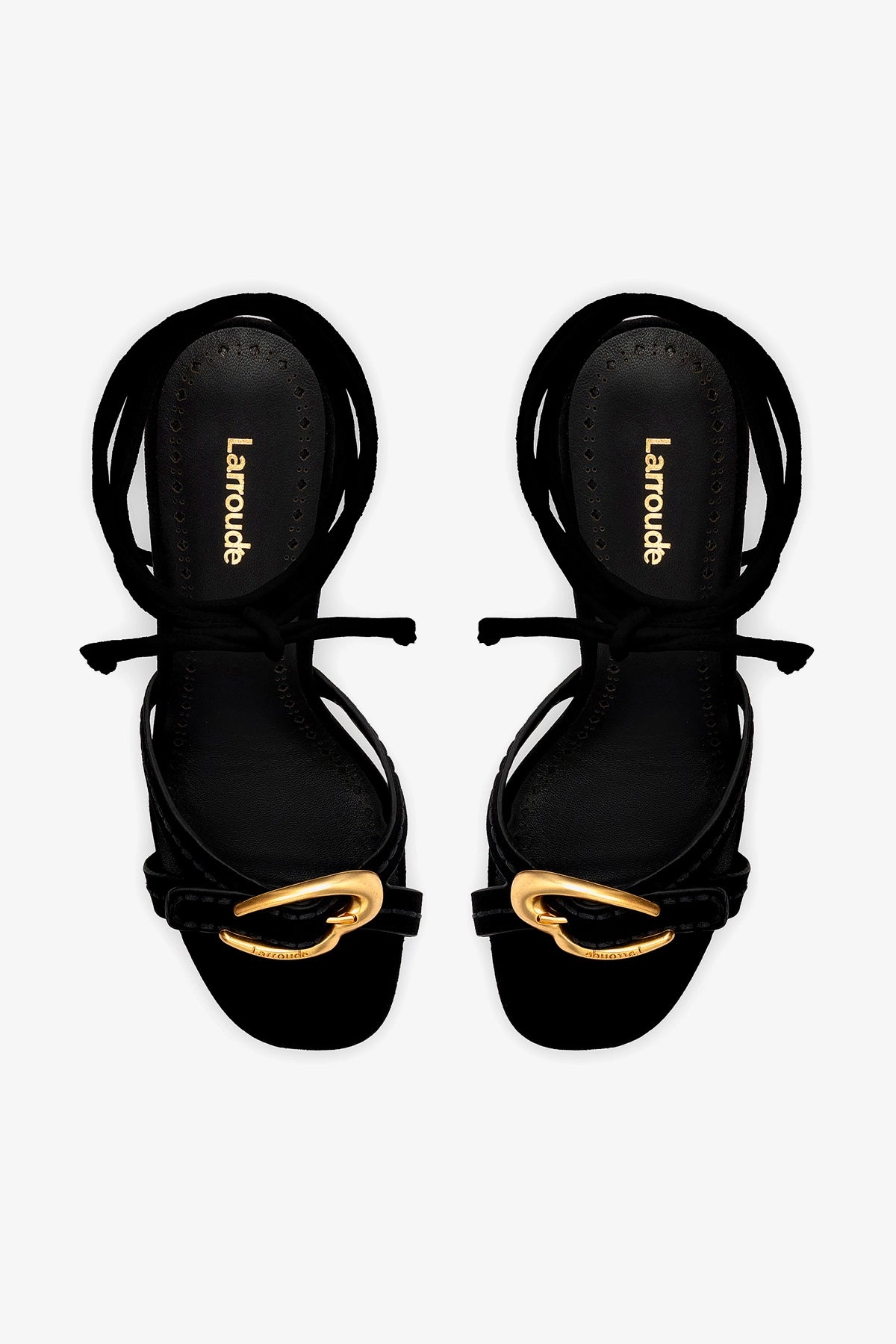 Verona Strappy Sandal In Black Suede