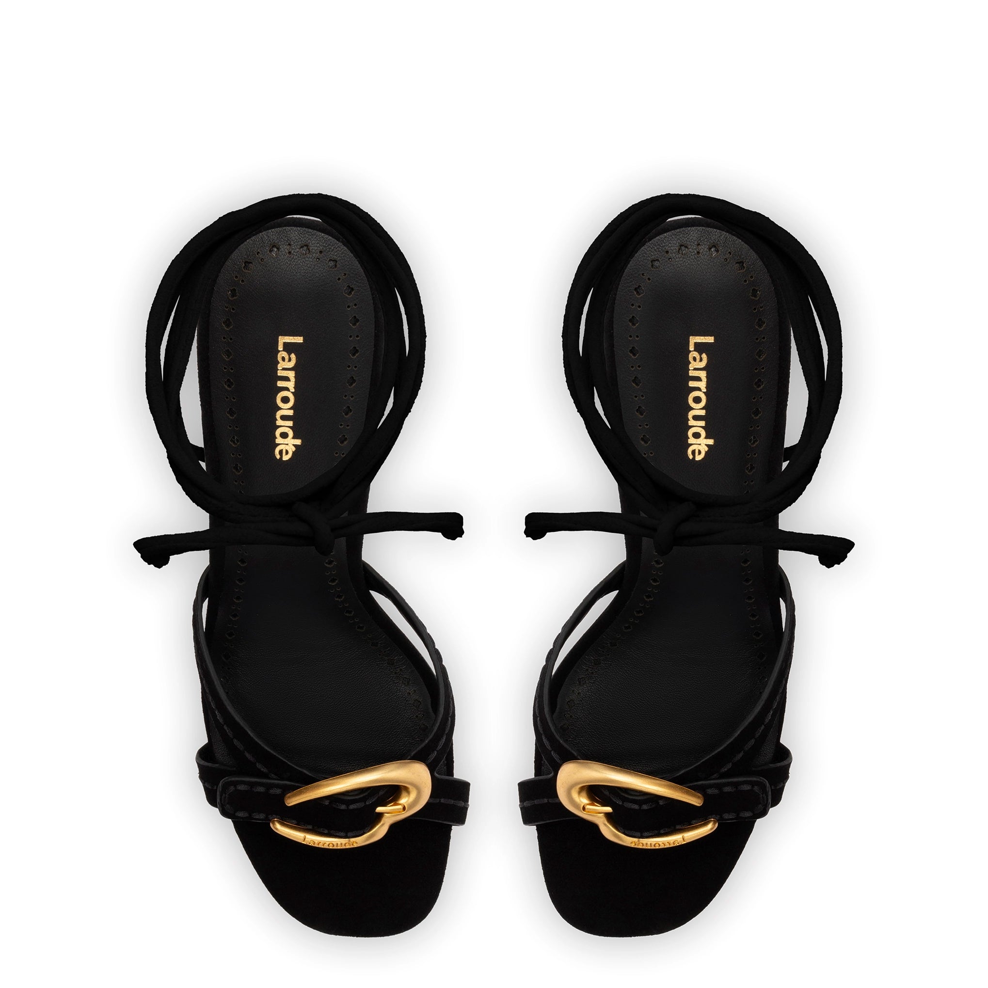 Verona Strappy Sandal In Black Suede