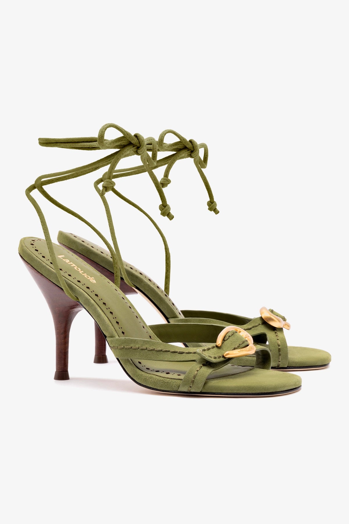 Verona Strappy Sandal In Seaweed Suede