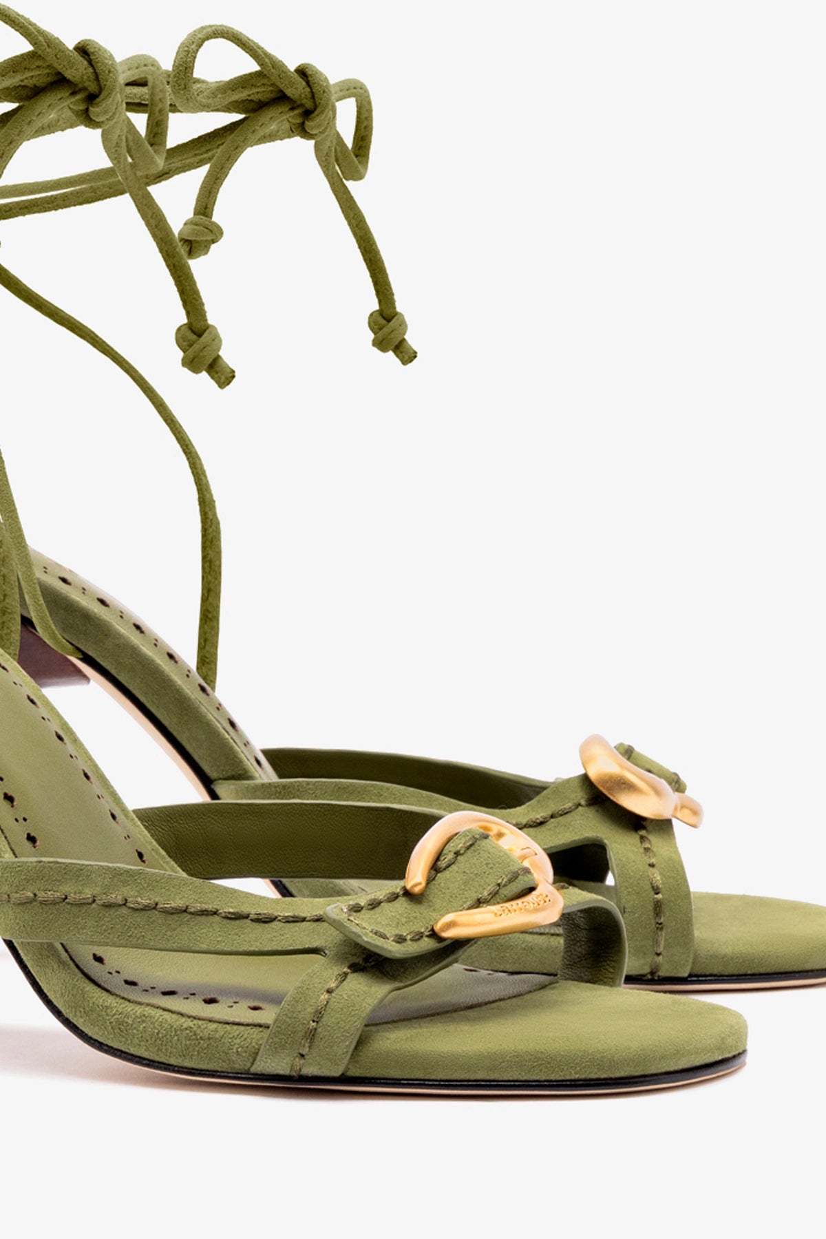 Verona Strappy Sandal In Seaweed Suede