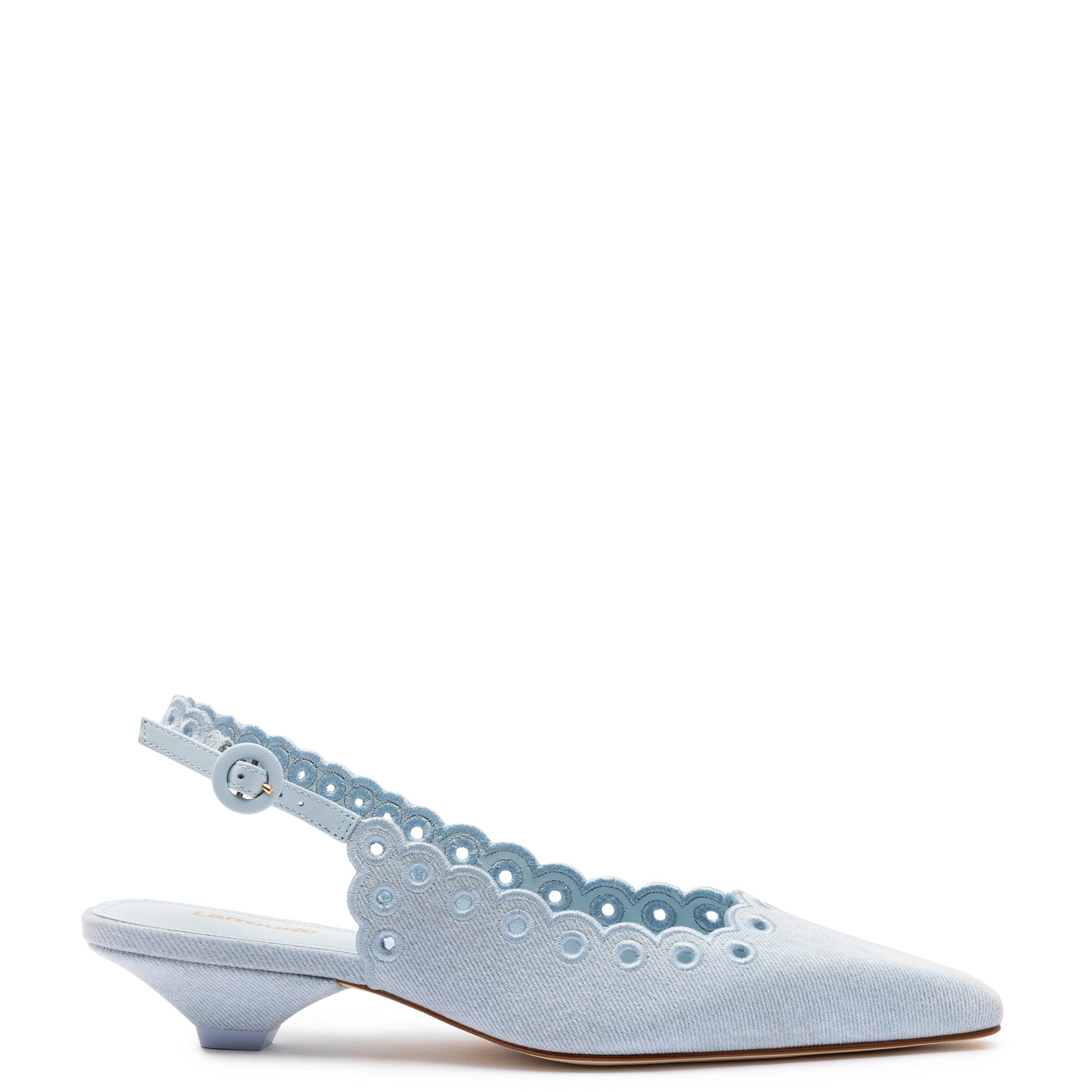 Florence Broderie Pump In Maya Denim