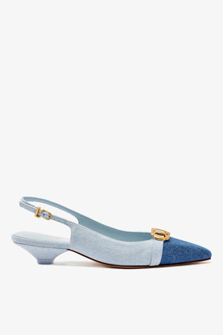 Slingback Franca Jeans Azul Womens - Shoes - Pumps Larroudé