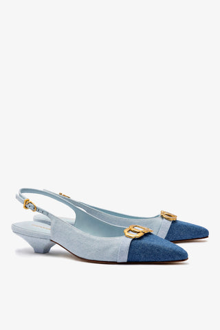 Slingback Franca Jeans Azul Womens - Shoes - Pumps Larroudé