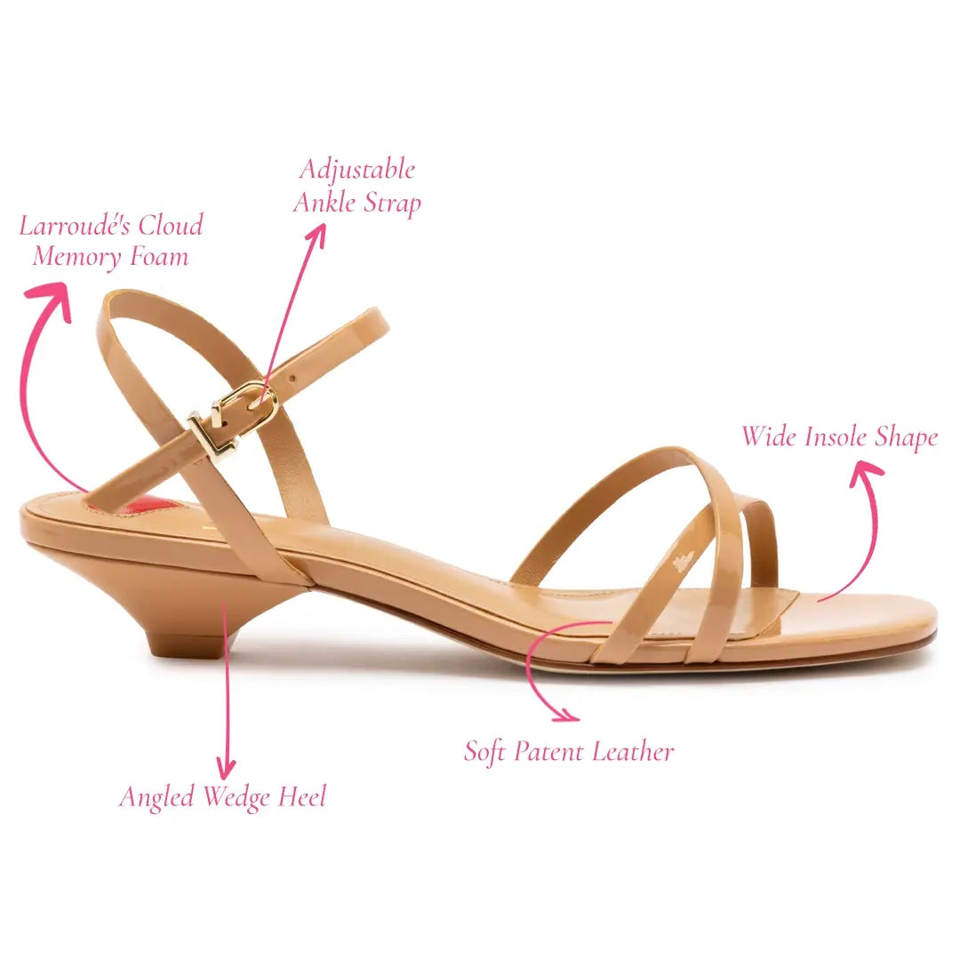 Charlotte Sandal In Tan Patent Leather