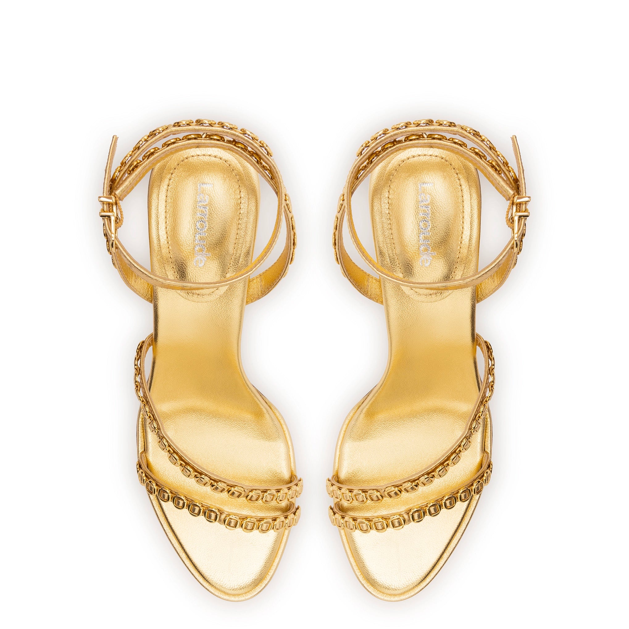 Milanina Mini Sandal In Gold Metallic Leather