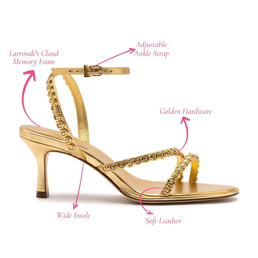 Milanina Mini Sandal In Gold Metallic Leather