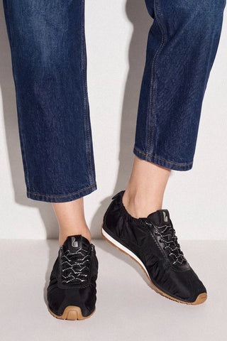Tênis Stella Lite Nylon e Camurça Preto Sneaker Larroudé