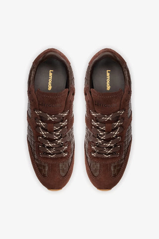 Tênis Stella Macramê Couro e Camurça Marrom