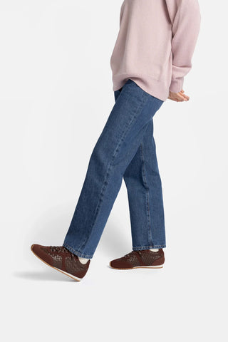 Tênis Stella Macramê Couro e Camurça Marrom