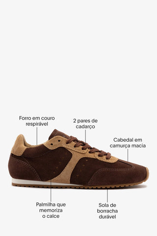 Tênis Stella Camurça Marrom Sneaker Larroudé