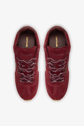 Tênis Stella Camurça e Couro Bordô Sneaker Larroudé