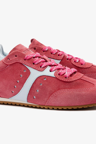 Tênis Stella Camurça Rosa e Couro Azul