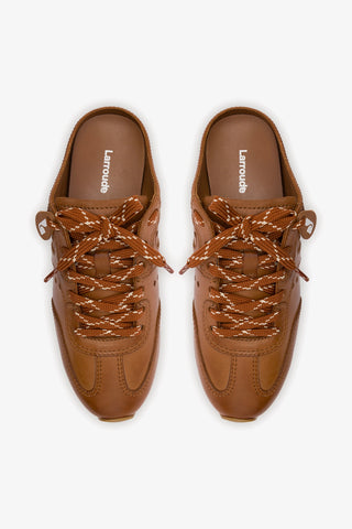 Mule Stella Couro Caramelo Sneaker Larroudé