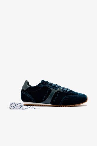 Tênis Stella Veludo e Couro Azul